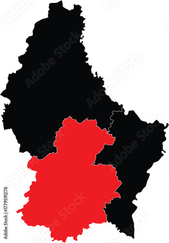 Vector Map of Luxembourg District on Map of Luxembourg