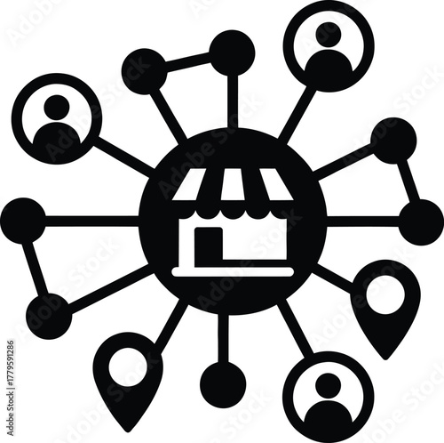 Global Business Network and Community Store Icon