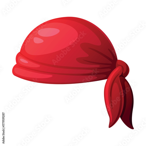 Pirate Bandana as Headdress for Corsair of Fabric and Textile Vector Illustration