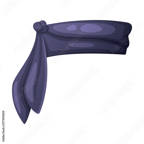 Pirate Bandana as Headdress for Corsair of Fabric and Textile Vector Illustration