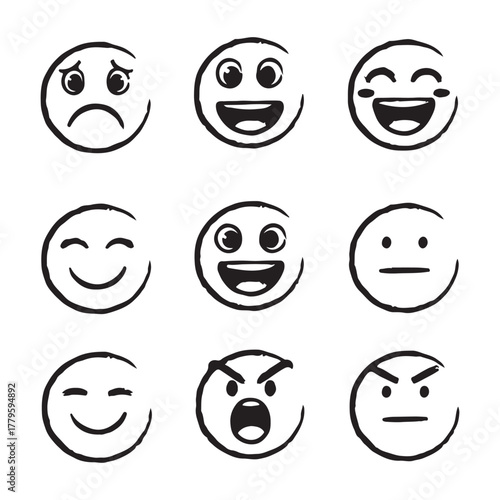 collection of cartoon smiley faces showing different emotionscollection of cartoon smiley faces showing different emotions