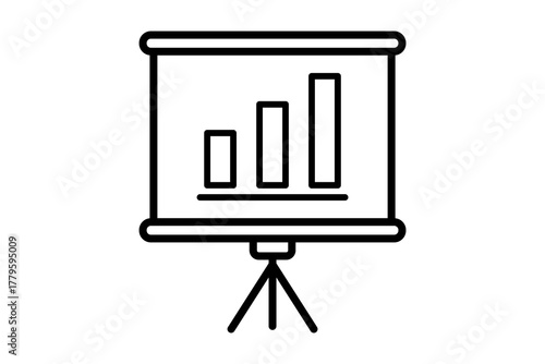 Display graph Icon. Icon related to Presentation. Line icon style. Simple vector design editable
