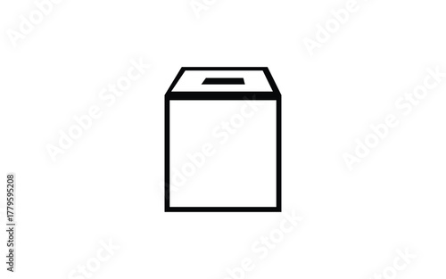 Ballot Box Isolated on White Background Symbolizes Democracy Elections Vote Participation Representation Secret Poll and Civic Duty