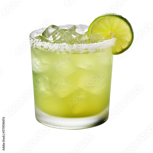 A margarita with lime and salt on a black background view