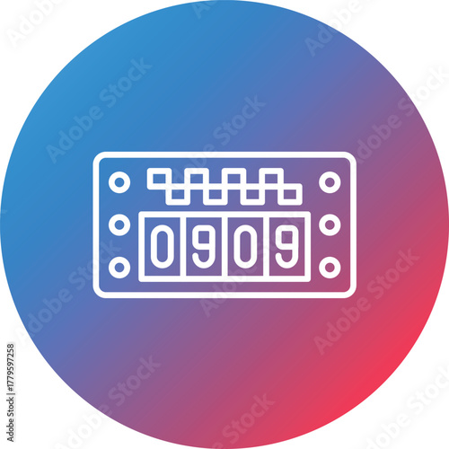 Taxi Meter Line Gradient Circle Background Icon