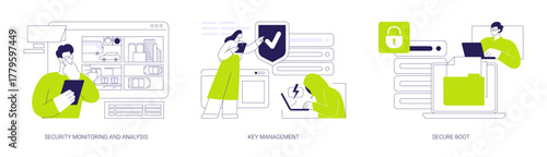 Smart city security isolated cartoon vector illustrations se