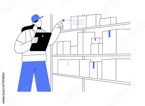 Inventory tracking isolated cartoon vector illustrations.