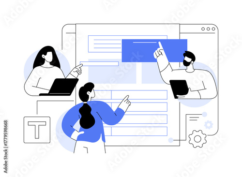 Collaborative editing isolated cartoon vector illustrations.