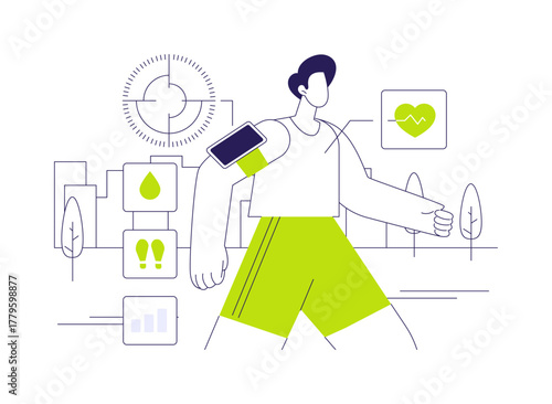 Health monitor data abstract concept vector illustration.