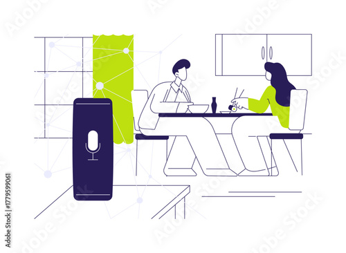 Smart home assistant abstract concept vector illustration.