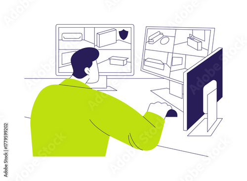 Security cameras abstract concept vector illustration.