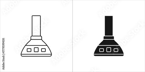 Range hood icon in black and white vector