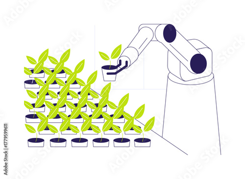 Robotic greenhouse abstract concept vector illustration.