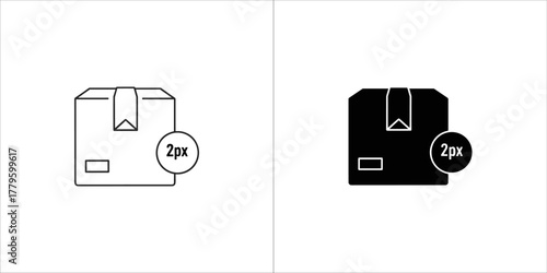 Cardboard box with label