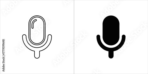 Microphone icon in black and white