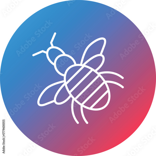 Honeybee Line Gradient Circle Background Icon