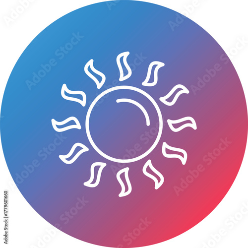 Sun Line Gradient Circle Background Icon