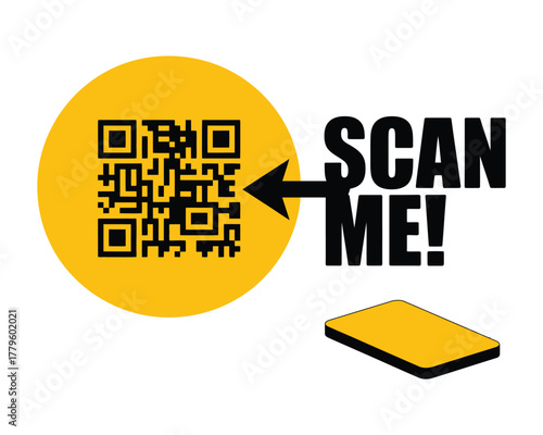 Scan Me QR Code With Smartphone - Technology Interaction