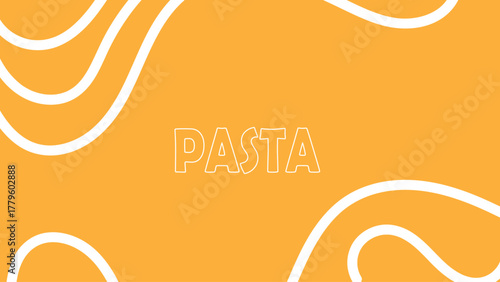  Abstract Spaghetti Yellow Background. Vector Wave Illustration of Italian Pasta and Chinese Ramen. Asian Noodle Texture Design Line Pasta Food Pattern.