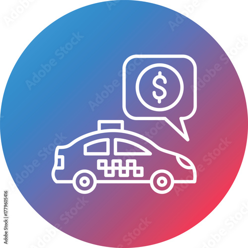 Fare Line Gradient Circle Background Icon