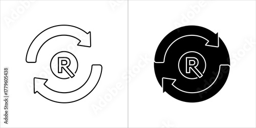 Recycle registered trademark icon, vector design