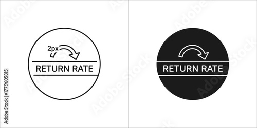 Return rate icon in vector format for business