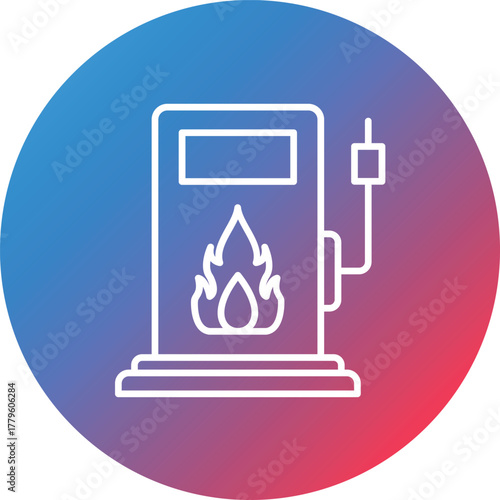 Gasoline Line Gradient Circle Background Icon