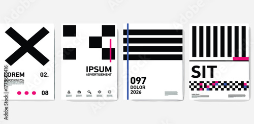 Modern Abstract Minimalist Geometric Poster Designs Collection