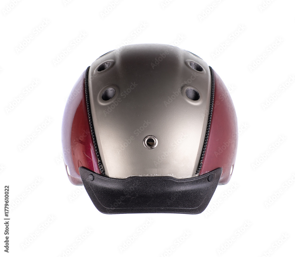Obraz premium Plastic jockey helmet isolated on white background
