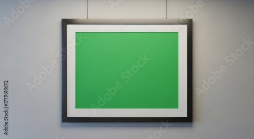 Green screen picture frame wall for product placement and art gallery