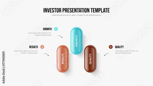 Visual Plan 3 Option Infographic Slideshow Design. Advertising Campaign Slide Layout Vector Illustration. Professional Proposal Three Step Diagram Presentation Template.