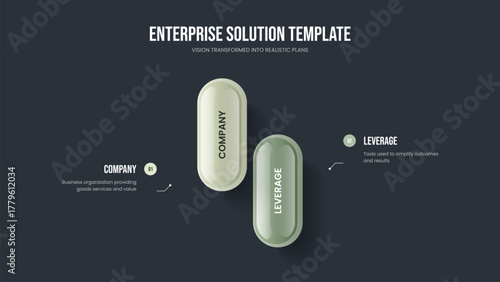 Visual Introduction Two Element Infographic Frame Design. Creative Campaign 2 Option Diagram Slideshow Template. Enterprise Showcase Slide Layout Vector Illustration.
