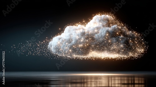 Cloud technology load firewall innovation digital space hyperrealistic content modern environment futuristic viewpoint