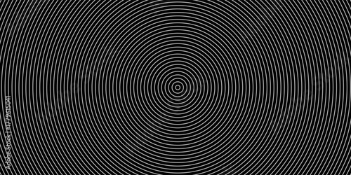 Hypnotizing Pop art Abstraction Of White Rings Moving On Black Background