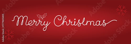 Merry Christmas Holiday Banner with Script Text