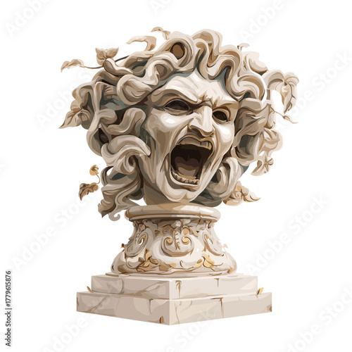 Funny Sculpture Vector Clipart