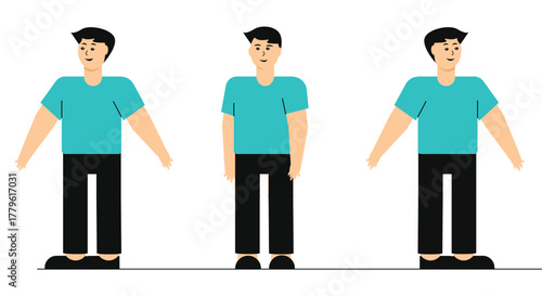 Flat Male Character Set for Animation – 2D Man Vector for Motion Design and Explainer Videos