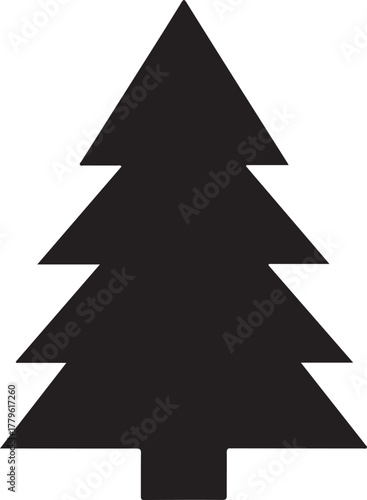 Stylized Coniferous Tree Vector Graphic: Minimalist Nature Inspired Holiday Season Icon for Environment, Forestry, and Decoration Projects