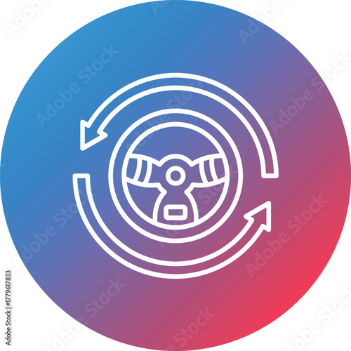 Autopilot Line Gradient Circle Background Icon