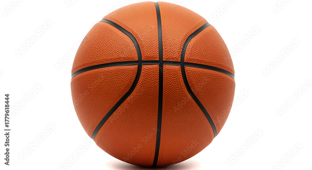 Fototapeta premium A bright orange basketball isolated on a white background