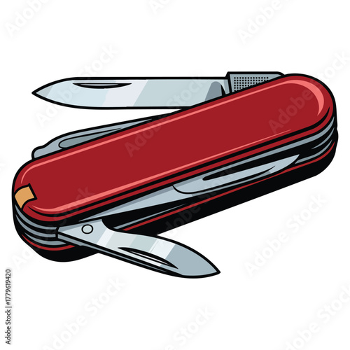 Illustration of survival knife on white background suitable for camping hiking outdoor adventure or tactical equipment creative design artwork