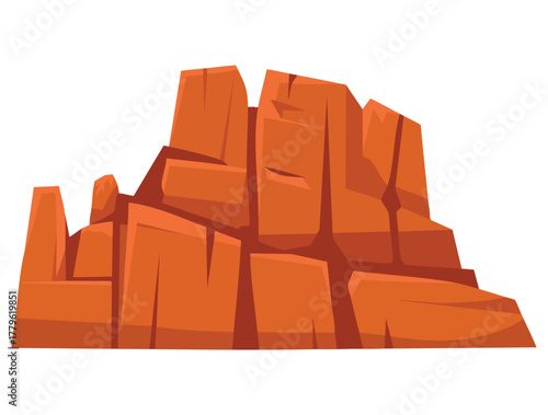 Vector illustration of sandy mountain desert crest isolated on white background suitable for travel landscape or dry environment themed creative artwork