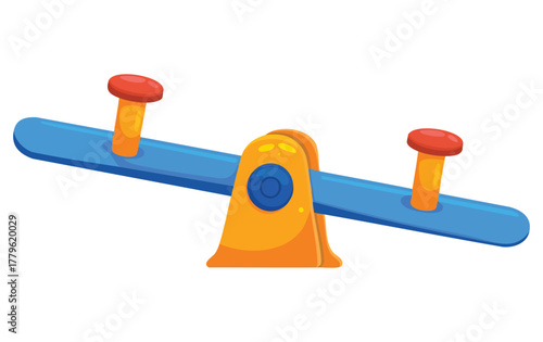 Vector illustration of seesaw on white background ideal for playground equipment kids outdoor activity educational themed creative illustrations