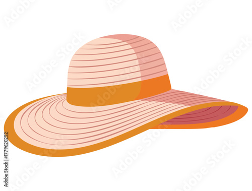 Vector illustration of summer hat isolated design element perfect for fashion accessory seasonal style sun protection or casual summer outfit themed artwork
