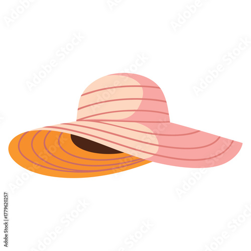 Vector illustration of summer hat perfect for isolated design fashion accessory seasonal style sun protection and casual summer outfit themed artwork