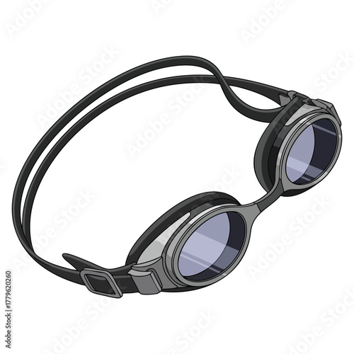 Vector illustration of swimming goggle with clear glasses isolated perfect for water activity swimming gear sports and aquatic themed designs