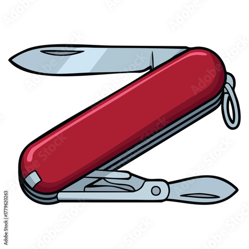 Vector illustration of survival knife isolated on white background ideal for outdoor gear camping adventure or tactical tool creative artwork design