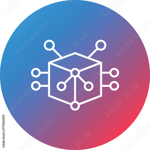 Model Line Gradient Circle Background Icon