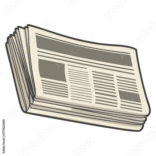 Vector illustration of two newspapers isolated on white background ideal for print media news journalism editorial or newspaper themed creative artwork