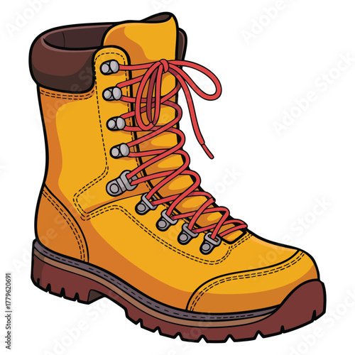 Vector illustration of warm lace up suede boots autumn or winter style suitable for fashion footwear design or seasonal outfit creative artwork